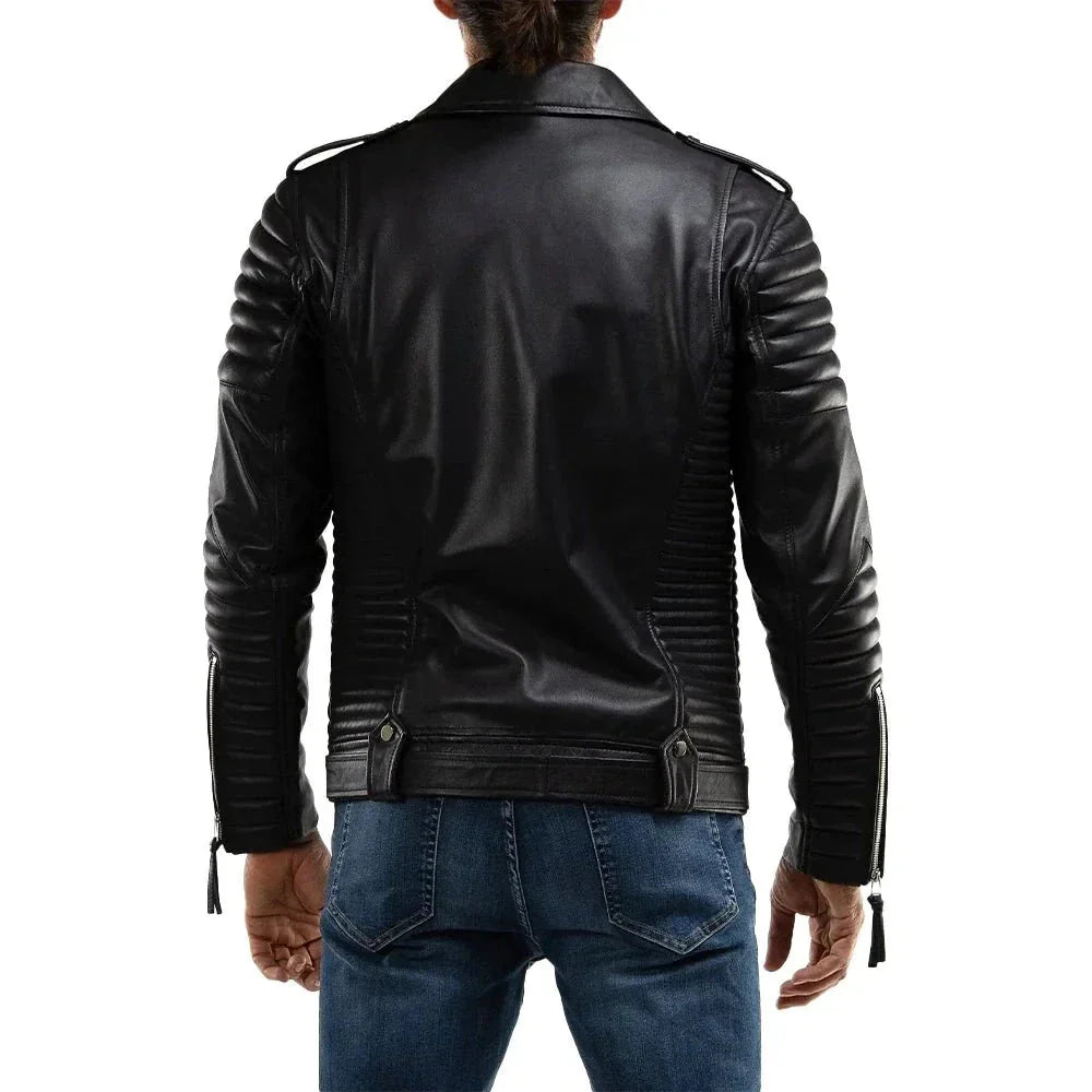 Men's Black Quilted Leather Jacket