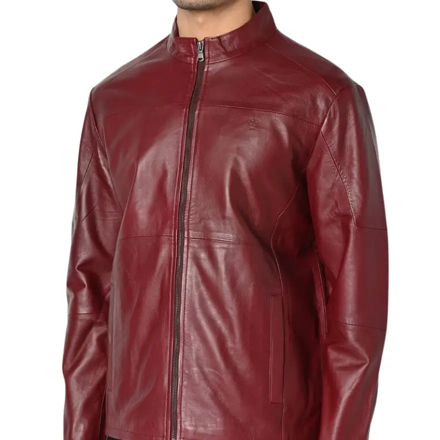 A-Grand-Ole-Brad-Paisley-Maroon-Leather-Jacket