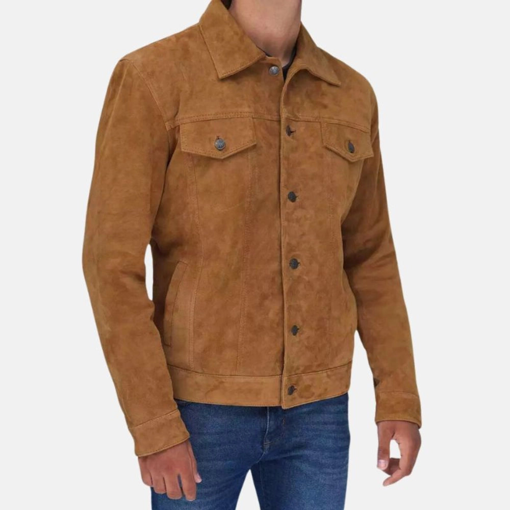 CamelBrownSuedeShirtJacket