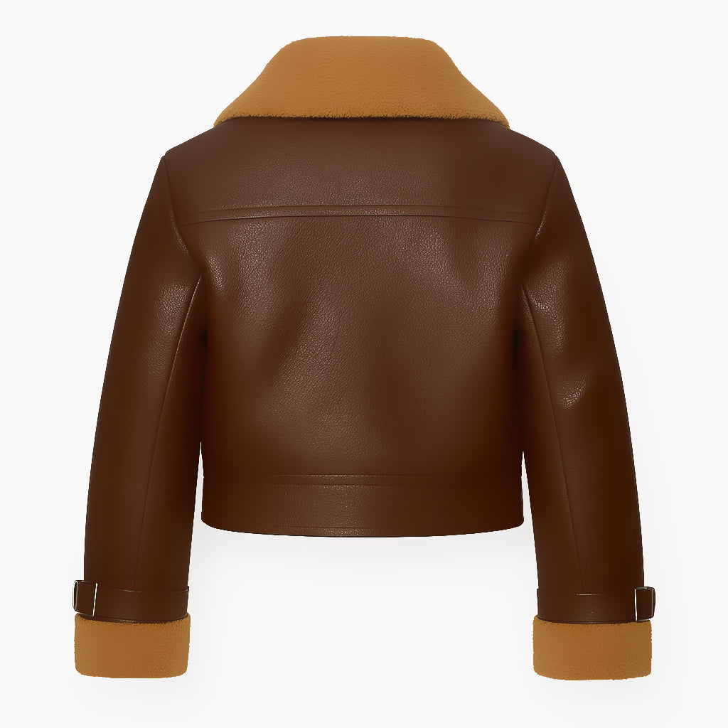 Camila-Coelho-Brown-Shearling-Leather-Jacket