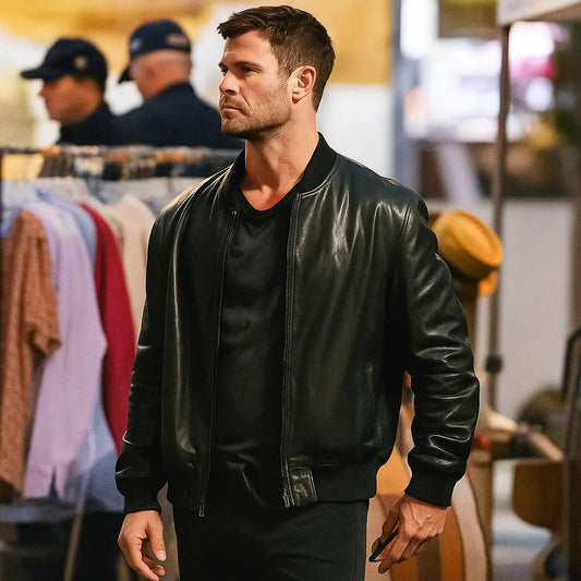 Chris-Hemsworth-Crime-101-Black-Jacket