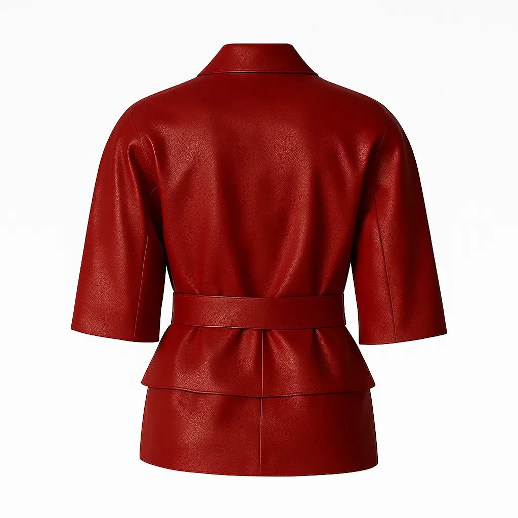 Elena-Matei-Robin-Hood-2025-Red-Leather-Jacket