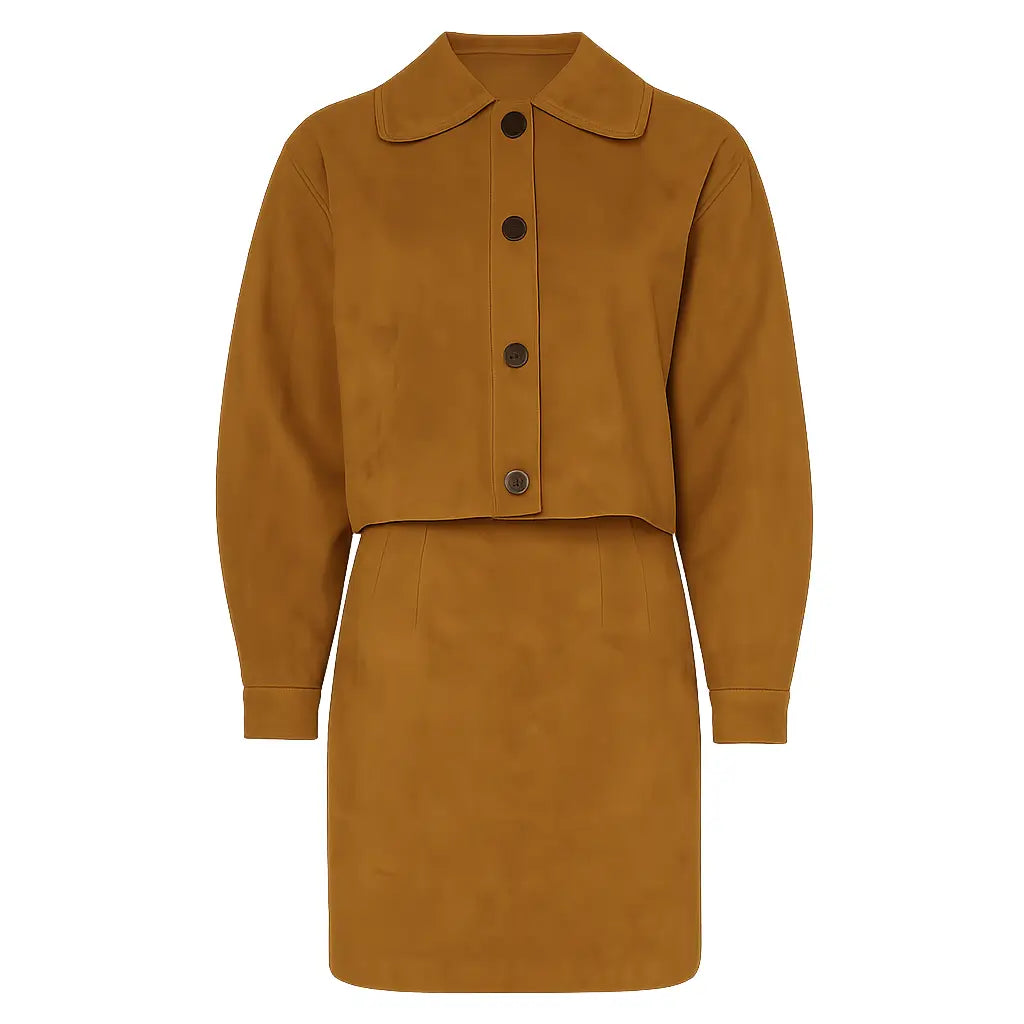 Emma-Stone-Bugonia-Promotion-SiriusXM-Suede-Jacket