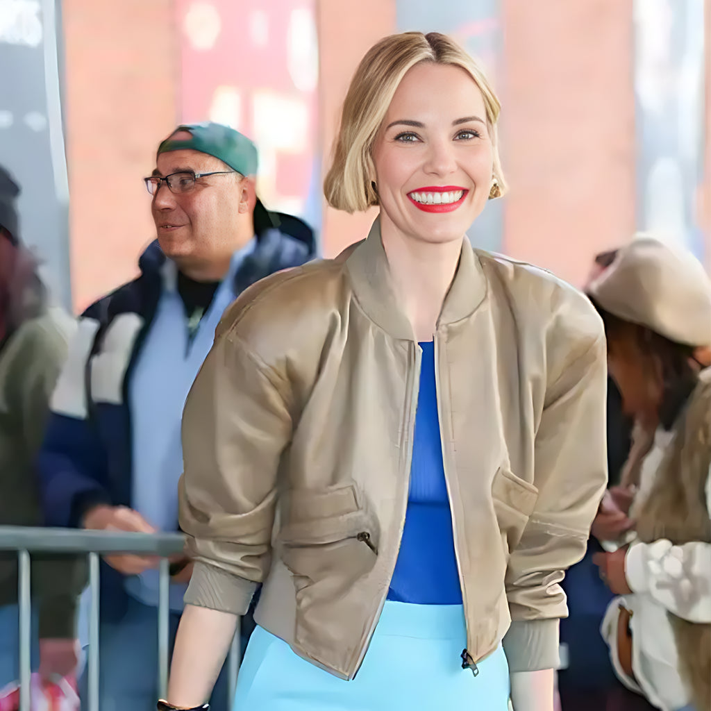 Leslie-Bibb-Brown-Cropped-Leather-Jacket