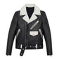 Men White Leather Biker Jacket