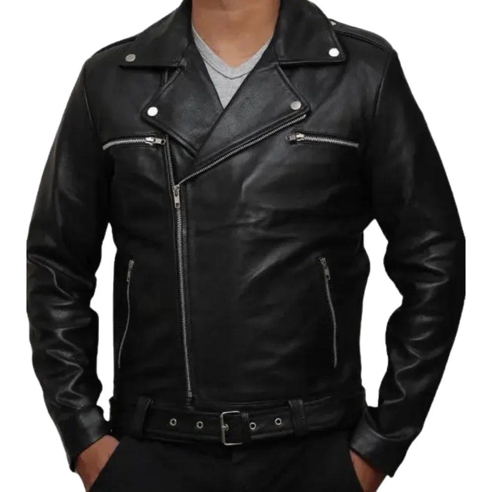 Men's Black Moto Leather Jacket