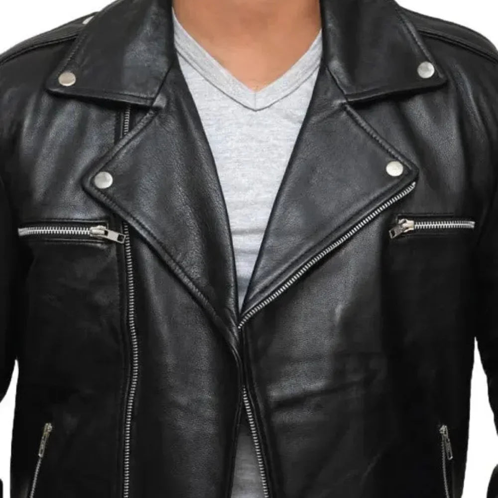 Men's Black Moto Leather Jacket