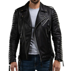 Men's Black Quilted Leather Jacket