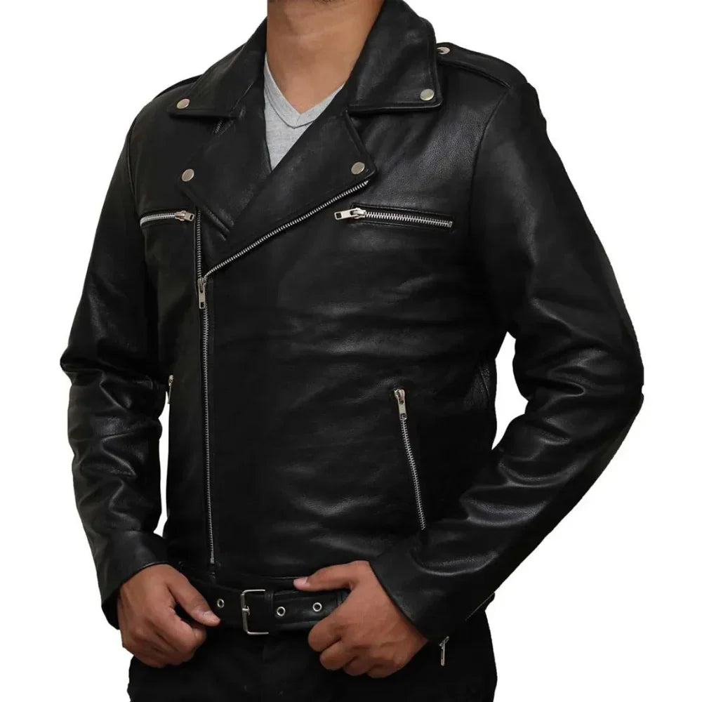 Men's Asymmetrical Moto Leather Jacket