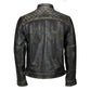 Mens Distressed Biker Leather Jacket