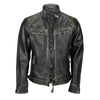 Mens Distressed Biker Leather Jacket
