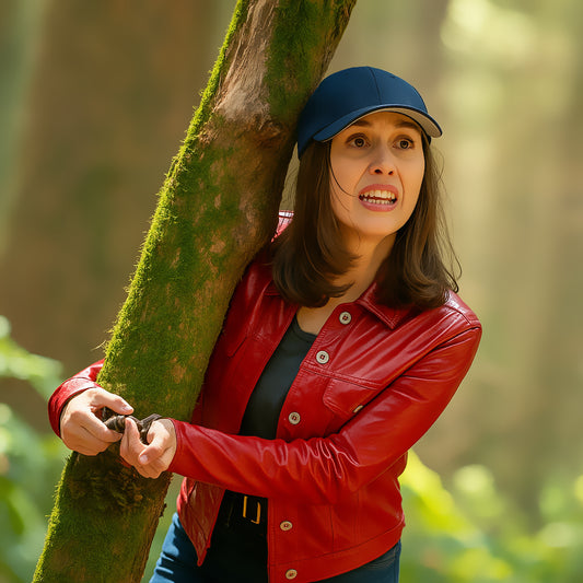 Meredith-Falconer-Murder-In-A-Small-Town-S02-Katherine-Red-Leather-Jacket