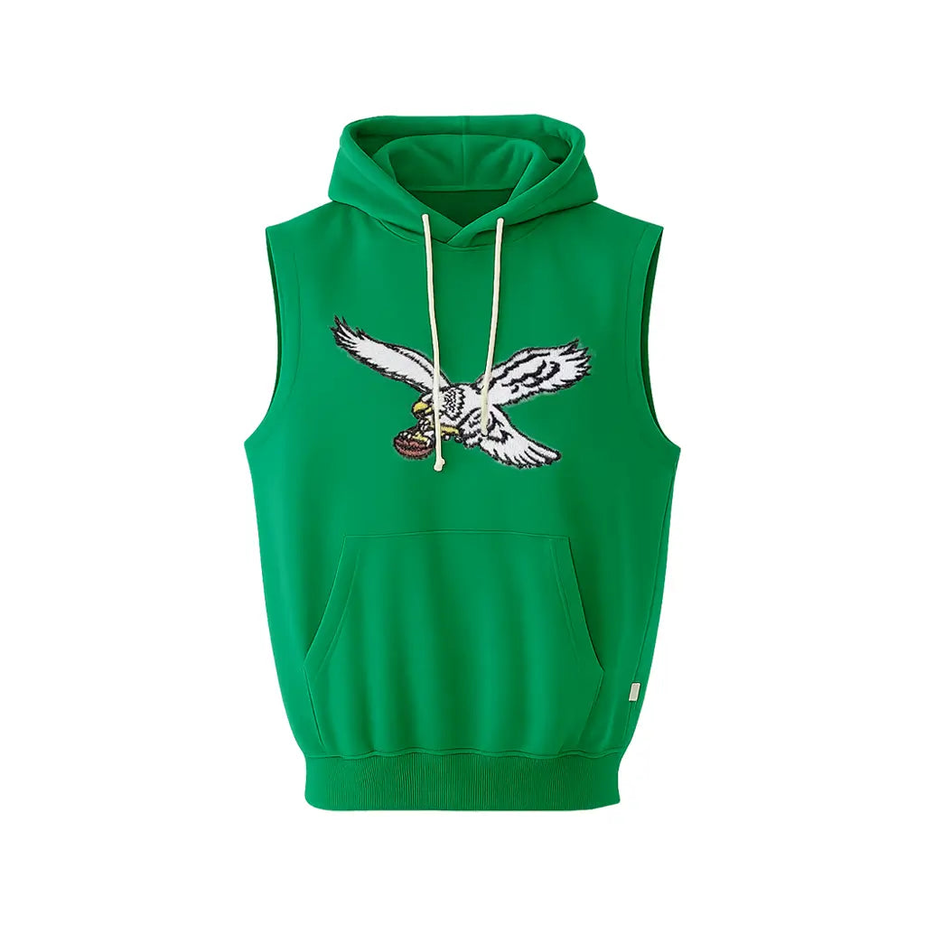 Philadelphia-Eagles-Saquon-Barkley-Green-Sleeveless-Hoodie