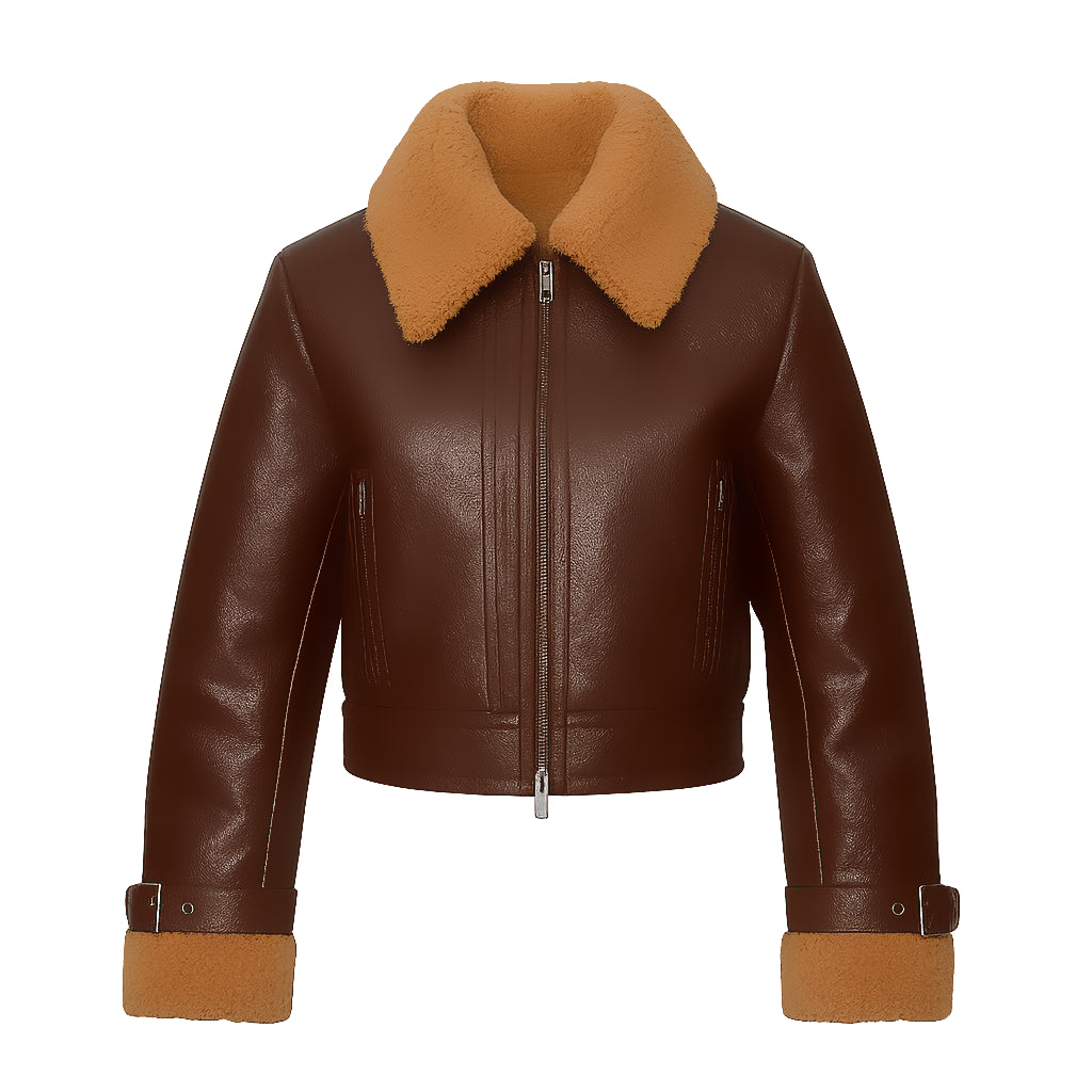 Rome-2025-Camila-Coelho-Brown-Shearling-Leather-Jacket