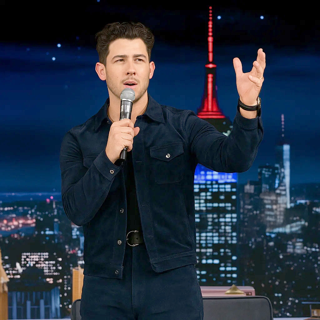 The-Tonight-Show-S13-Nick-Jonas-Suede-Jacket