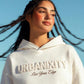Urbanixity Signature White Crop Hoodie