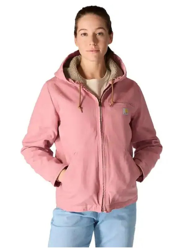 WomenSherpaLinedPinkJacket