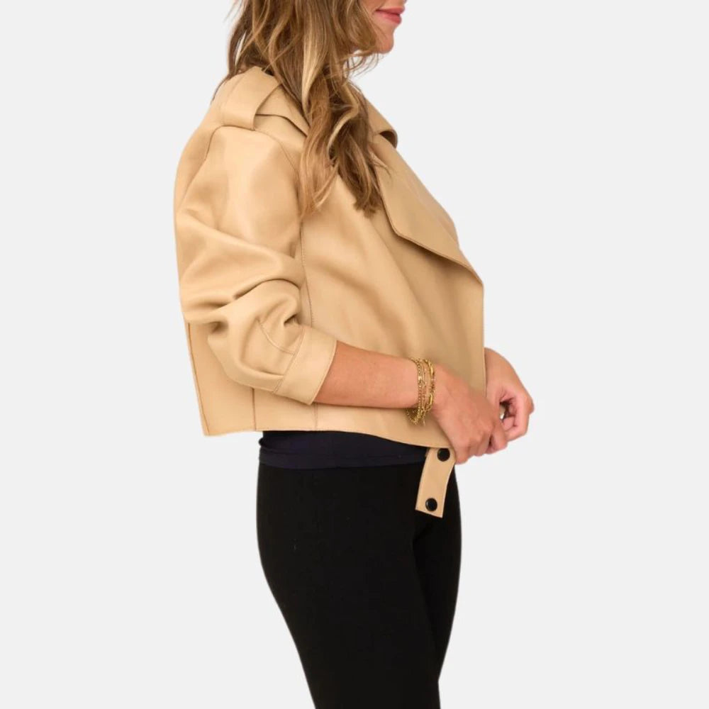Women_Beige_Cropped_Leather_Jacket