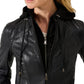 WomensCafeRacerJacketWithHooded