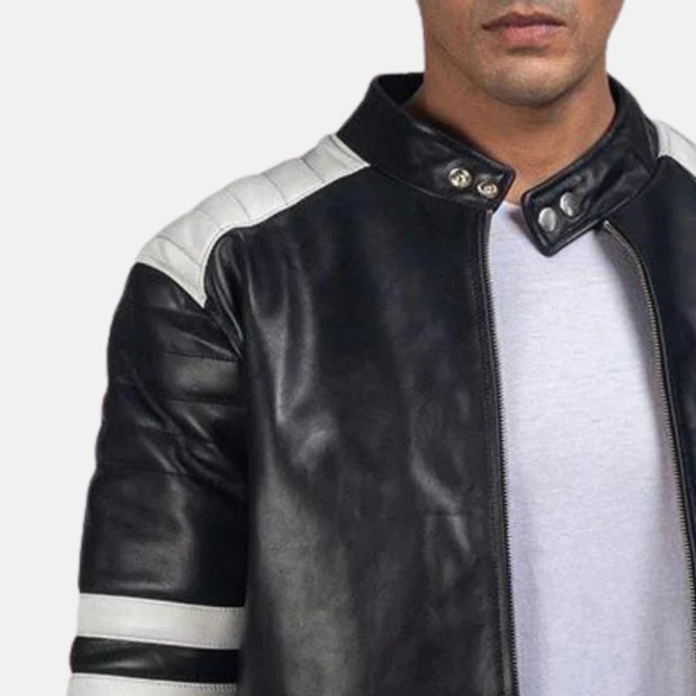 Black_With_White_Strip_Leather_Jacket
