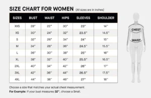 Size Chart For Women